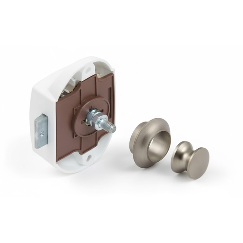 BASMALI DOLAP KİLİDİ GRİ BUTONLU 25MM