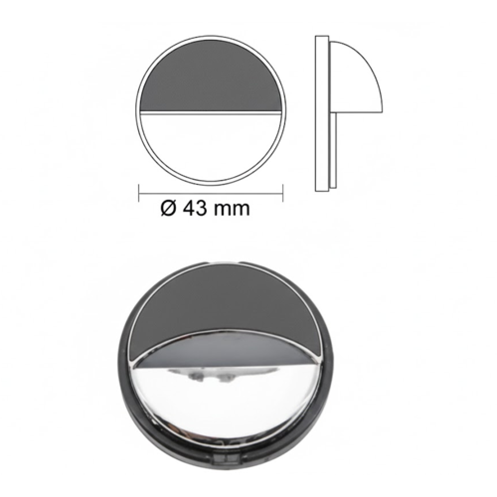 MERDİVEN LAMBASI LED,MAVİ Ø37,5MM 12V YUVARLAK