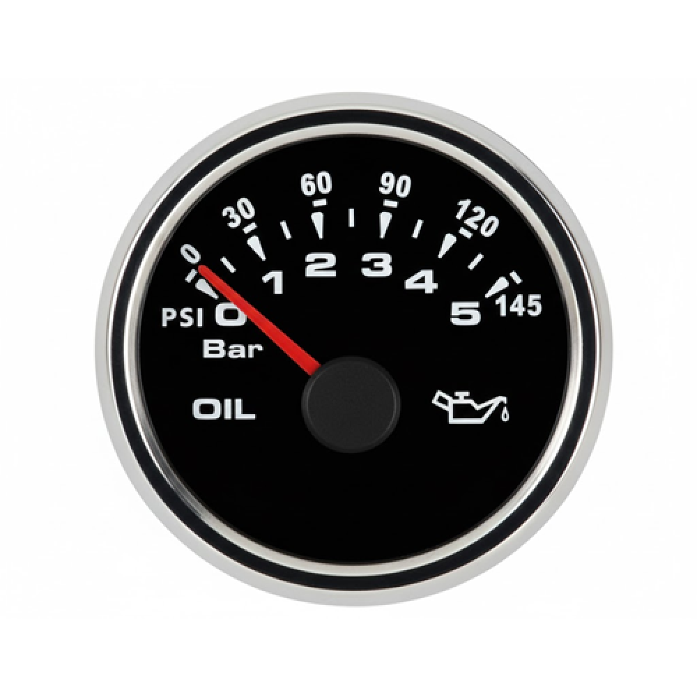 YAĞ BASINÇ GÖSTERGESİ 0-10 BAR SİYAH 12-24V