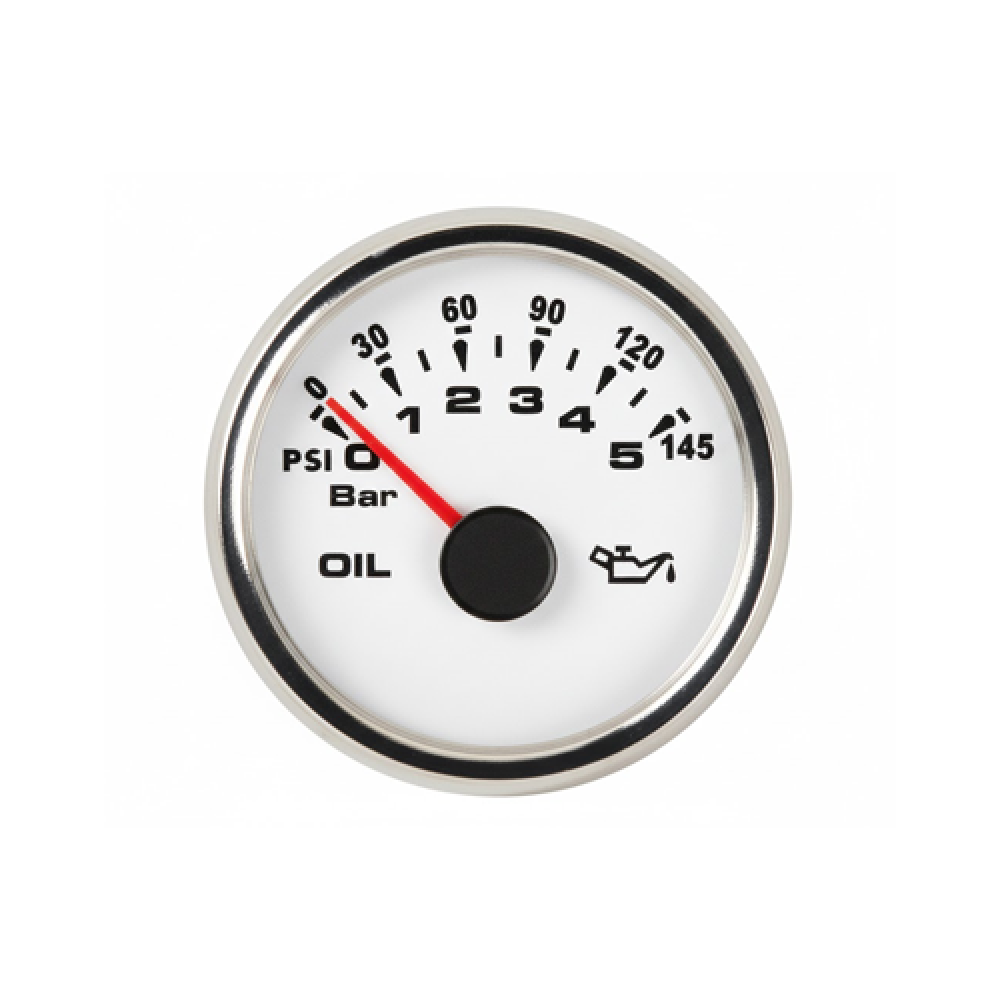 YAĞ BASINÇ GÖSTERGESİ 0-5 BAR BEYAZ 12-24V